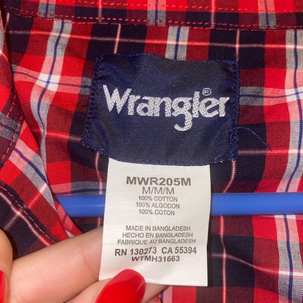 Wrangler plaid pearl snap - Picture 4 of 5